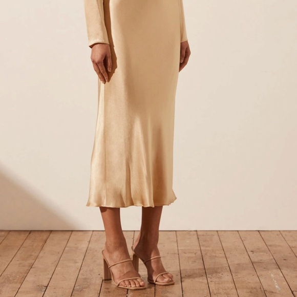 Shona Joy Gold Felicity Cutout Dress Size 4 - Picture 4 of 5